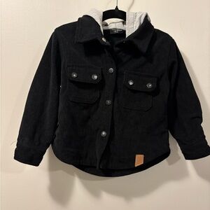 Little Bipsy Black Corduroy Kids Jacket with Hood